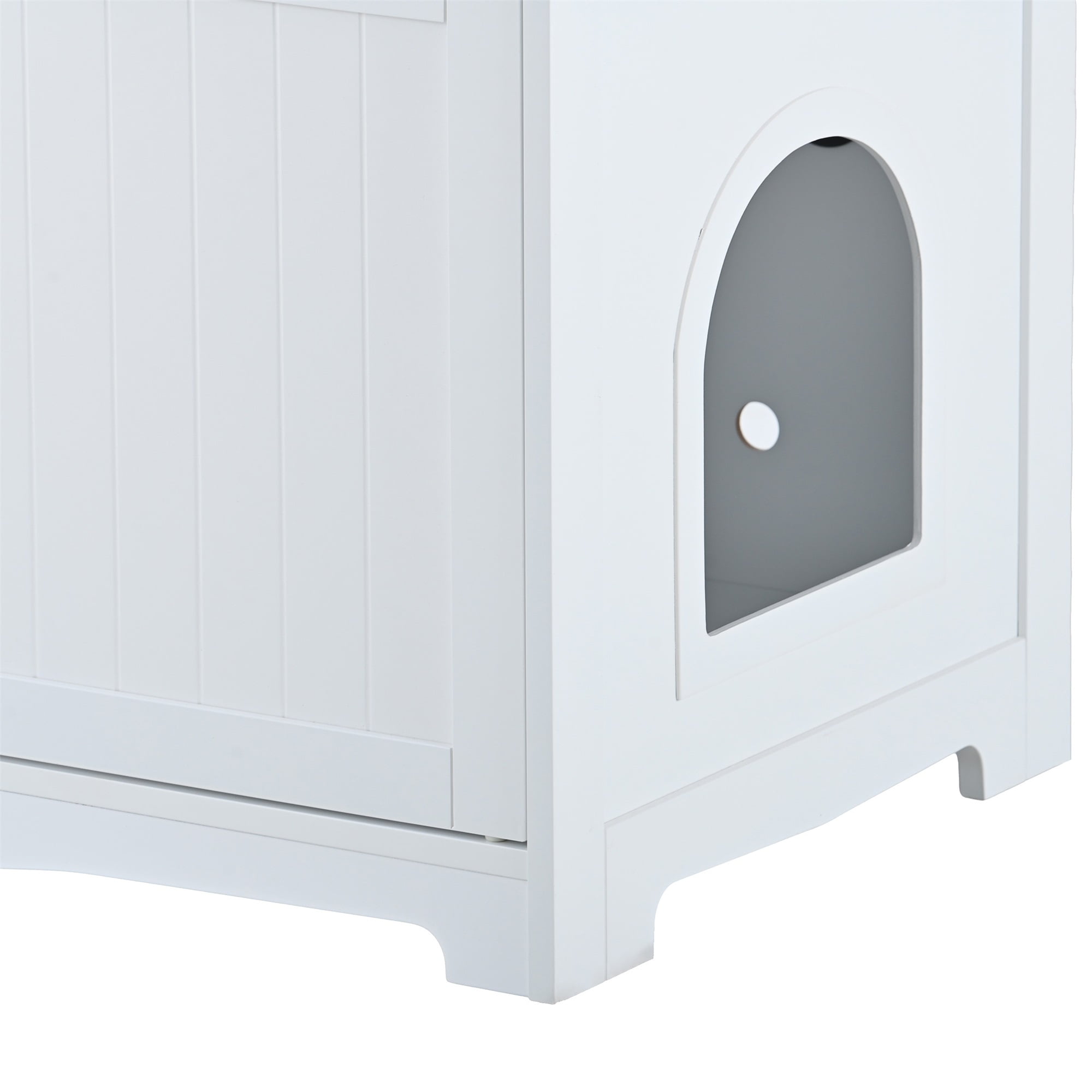 Pefilos 31" Cat Litter Box Cover with Sturdy Wooden Structure, Cat Washroom Storage Cabinet, Spacious Storage, Easy Assembly, Fit Most of Litter Box, White Pefilos 31" Cat Litter Box Cover with Sturdy Wooden Structure, Cat Washroom Storage Cabinet, Spacious Storage, Easy Assembly, Fit Most of Litter Box, White