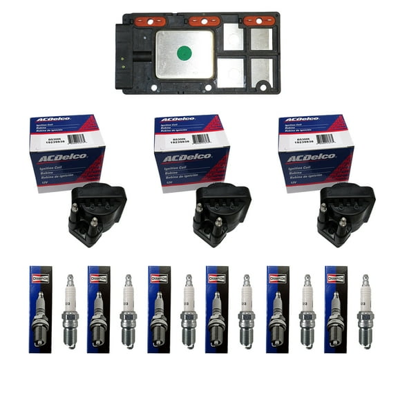 AD Auto Parts Coil Pack - Herko LX348 Ignition Control Module 3 OEM BS3006 Ignition Coils 6 3013 Spark Plugs