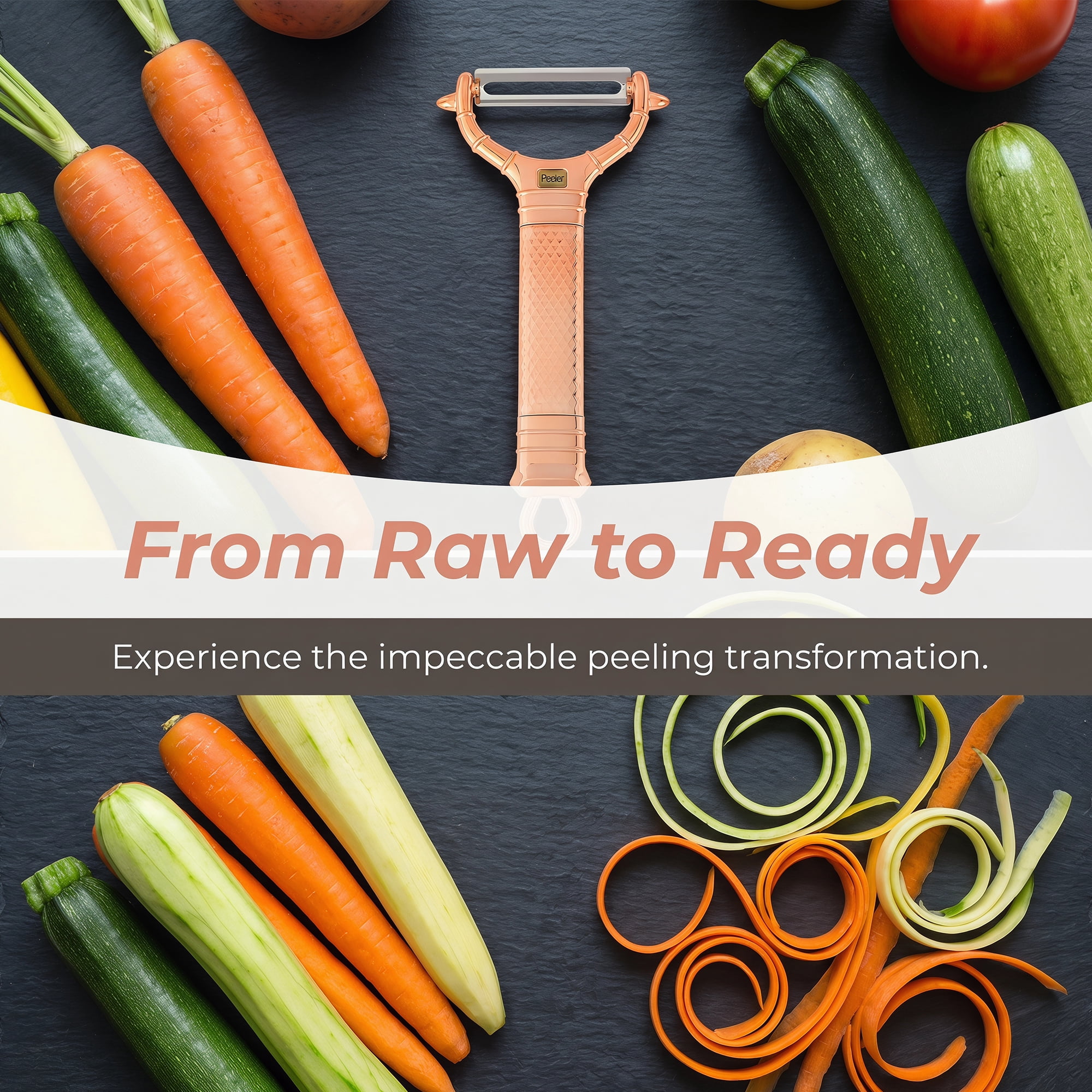 Unique Bargains Stainless Steel Thickened Peeler with Hanging Hole Rose Gold 6.6" x 3.1"