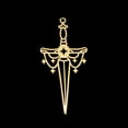 thumbnail image 1 of PVD Vacuum Plating 304 Stainless Steel Pendants Laser Cut Sword Golden 45x21x1mm Hole: 1.5mm, 1 of 1