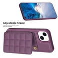 thumbnail image 3 of SaniMore for iPhone 15 Plus (6.7" 2023) Case, Flip PU Leather Diamond-Shaped with Built-in Card Slots, Kickstand and Shockproof Anti-drop Phone Case for iPhone 15 Plus Wallet Shell, Darkpurple, 3 of 9