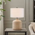 thumbnail image 2 of Evelyn&Zoe Jolina 20.5" Tall Petite/Rattan Table Lamp with Fabric Shade, Natural Rattan/White, 2 of 2