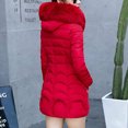 thumbnail image 6 of Jinhomg Women's Maxi Winter Coat Warm Cozy Faux Fur Trim Hooded Puffer Jacket Plus Size Casual Long Sleeve Full Zip Down Coat with Pockets Spring Saving Red XXL, 6 of 10