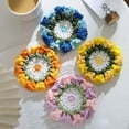 thumbnail image 6 of 3D Flower Crochet Coaster Handmade Knitted Floral Creative Coasters Table Decor,3D Flower Crochet Coaster,Creative Home Decor Table Decor Floral Crochet Coffee Mug Coaster (Blue), 6 of 8