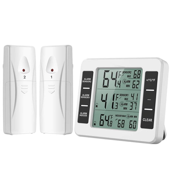 Wireless Refrigerator Thermometer Digital Freezer Thermometer Temperature Monitor with 2 S2Xk4045