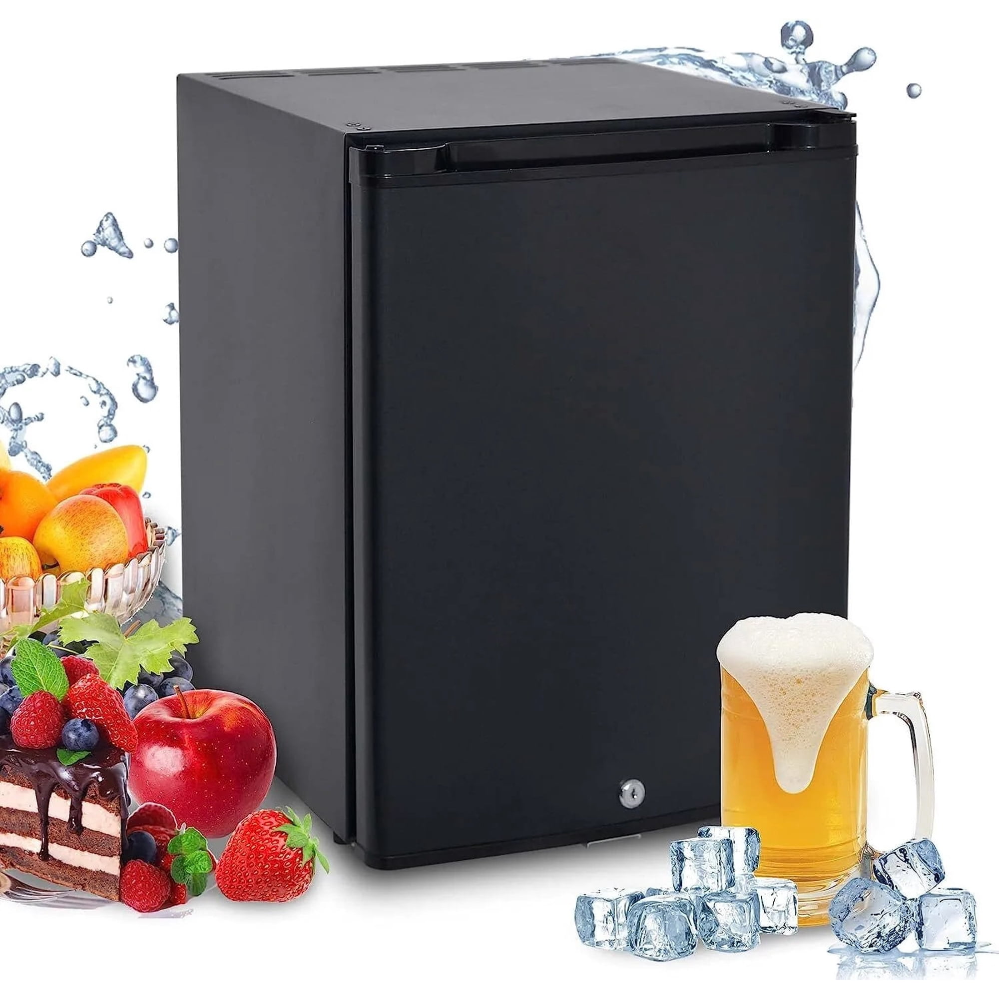 Smad Compact Mini Fridge 1.4 Cu ft Quiet Absorption Refrigerator with Lock 40L Truck Fridge 110V/12V
