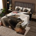 thumbnail image 2 of Erosebridal Funny Cat Bear Quilt Sets for Twin Size Bed, Animal Theme Bed Set, US Flag Print Room Decor 2 Pieces, 2 of 5