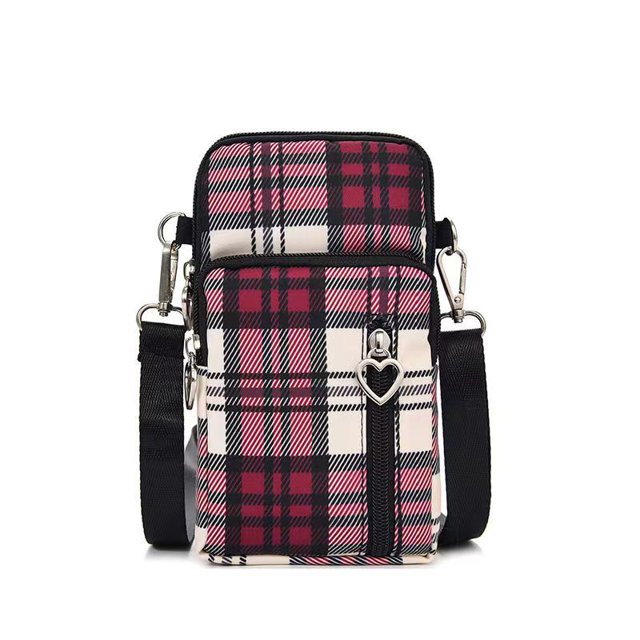 Factory Direct Crossbody Mobile Phone Bag Vertical Fabric Mini Small Bag Wrist Arm Mobile Phone Bag Three-Layer Coin Wallet