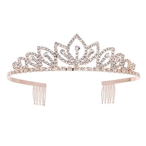 Pearl Head Tiara Crystal Hair Pageant Princess Queen Crown Birthday Wedding S8C3 