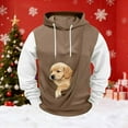 thumbnail image 2 of Cat Pouch Hoodie Unisex Winter Drawstring Oversized Kangaroo Pouch Hoodies Cozy Pet Carrier Sweatshirt with Pockets Brown L, 2 of 5