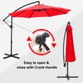 thumbnail image 6 of ABCCANOPY 9 FT 360°Rotation Cantilever Patio Umbrella with Crank & Cross Base for Garden, Backyard, Pool and Beach, 12+ Colors(Red), 6 of 9