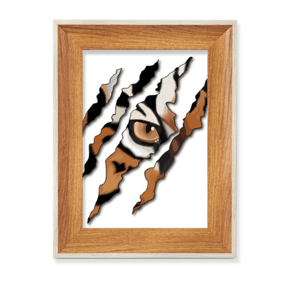 Tiger Eyes Tear Face Desktop Wooden Photo Frame Display Picture Art Painting Multiple Sets