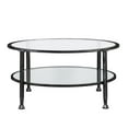 thumbnail image 5 of 36" Black Glass And Metal Round Coffee Table, 5 of 9