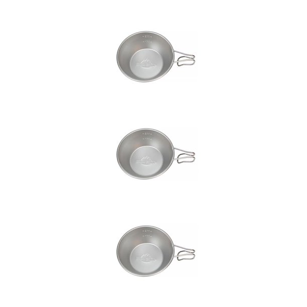 Sonducket Coolcamp Outdoor Bowl 300ml Vajilla para acampar con asa Hogar Boca ancha Cocinar Utensilios de cocina resistentes al calor Plata Plata 3piezas Sonducket CBP227036