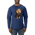 thumbnail image 1 of Cute Sitting African Lion Animal Lover Mens Long Sleeve Shirt, 1 of 1