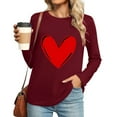 thumbnail image 2 of yillto Women Crewneck Sweatshirts Lightweight Casual Long Sleeve Shirts Heart Graphic Ladies Tops, 2 of 4