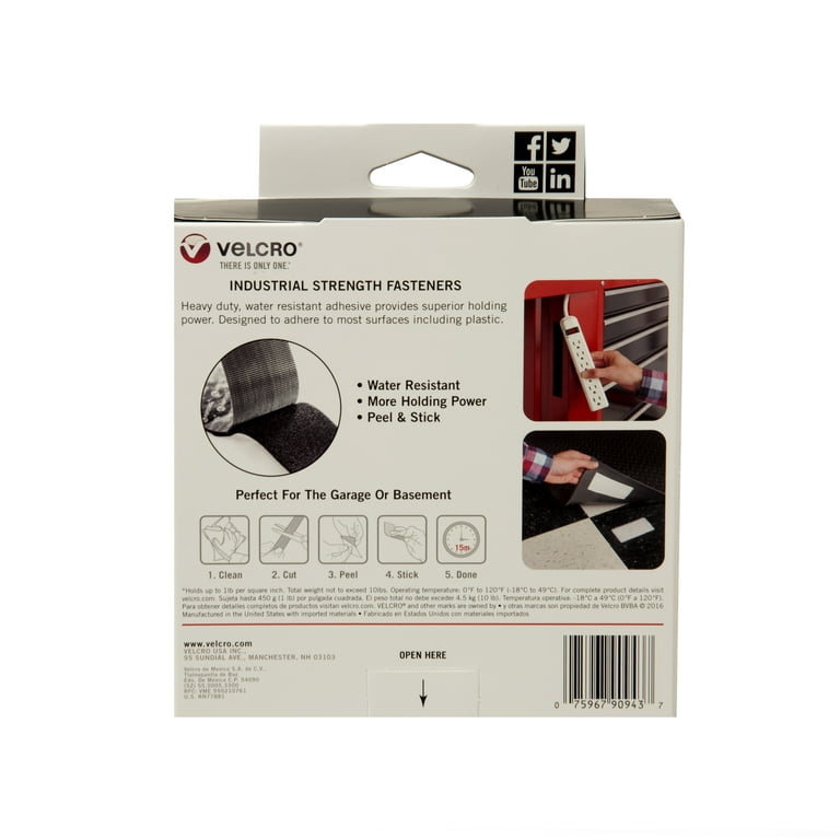 VELCRO Industrial Strength Adhesive Peel Stick Tape STRIPS 10