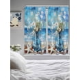 thumbnail image 3 of Bedroom Curtains 63 Inches length, Spring Floral Window Treatment Curtain Drapes, Coastal Blue Oil Painting Botanical Daisy Rod Pocket Curtain Panels for Living Room Kitchen, 42"x63", 2 Panels, 3 of 7