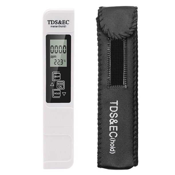 Probador de calidad del agua TDS EC Meter Pen 0-9999 Monitor de pureza del agua (blanco)