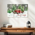thumbnail image 2 of Elephant Stock Merry And Bright Christmas Truck Wall Art - Horizontal Multi Panel Canvas - Living Room Wall Decor - Holiday Multi Panel - Beige And Gray Decor By Carol Robinson - 23" x 14", 2 of 4