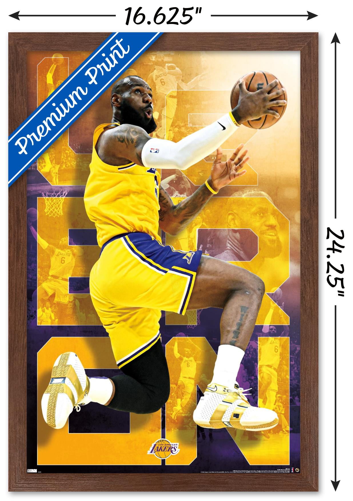 NBA Los Angeles Lakers LeBron James 22 Wall Poster with Magnetic