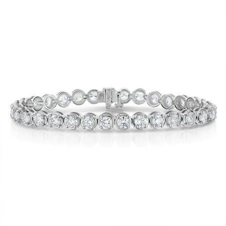 Si1 Clarity Loose Diamond - 6 cttw Certified Classic Tennis Diamond Bracelet 14K White Gold SI1-SI2 Clarity L-M Color