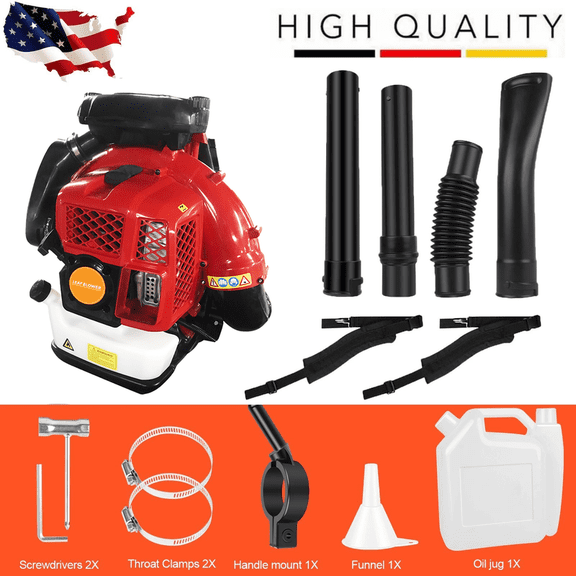 Floseru Backpack Leaf Blower 80CC 2-Cycle Backpack Gas Powered Leaf Blower with Fuel Tank, Grass Lawn Blower Air Cooling Gasoline Grass Blower for Leaf, Sand, Gravel, Snow, Yard and Driveway
