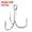 White, variant on 2# 1.02" Treble Fish Hooks Carbon Steel Bend Hook with Barbs, Red 50 Pack