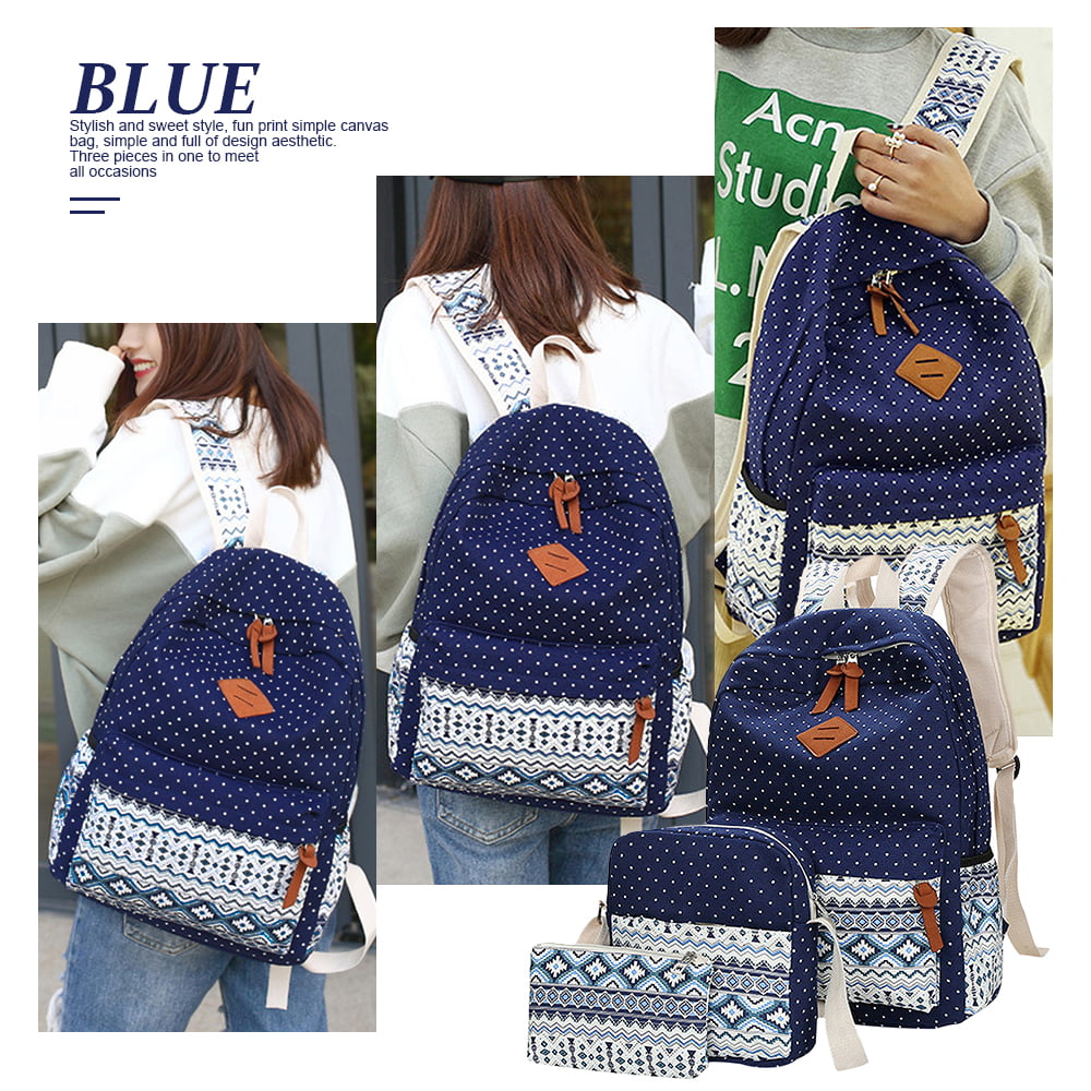 New Girls Pattern Canvas School Backpack/Boys Sport Travel Outdoor Rucksack Bag 