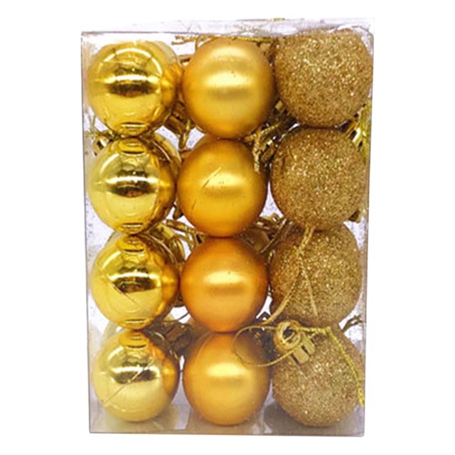 Feimajia - Juego de 24 adornos navideños irrompibles con bolas brillantes mate y brillantes, ideales para árbol de Navidad, fiestas, bodas y colgantes (24 unidades)