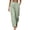 Mint Green-pants, variant on Women's Belted High Waist Pleated Ankle Button Barrel Pants Loose Casual Cropped Long Trouser with Side Pockets Mint Green S