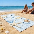 thumbnail image 4 of Amzcrzy Polyester Ocean Elements Beach Towel Oceans-Themed Beach Towel Starfishs Seashells and Sea Turtle Fast-Drying Absorbent Bath Towel Microfiber Beach Towel Non-Functional Blankets, 4 of 6