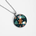 thumbnail image 4 of Gingerbread Man Women's Glass Circular Pendant Necklace, 4 of 5