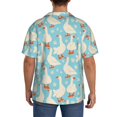 thumbnail image 7 of Goofa White Geese and Flower Printed Men's Casual Short-sleeved Shirt,Lightweight Breathable Button-down,Summer Casual men's top,Versatile Fashion shirt-Small, 7 of 7