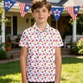 thumbnail image 2 of CAIVO Blouse Stylish Button Front Printed Shirt For Boys Casual Long Sleeve Tops For Everyday Wear Easy Care Boys Tops Turndown Collar Summer Classic Tops, 2 of 5