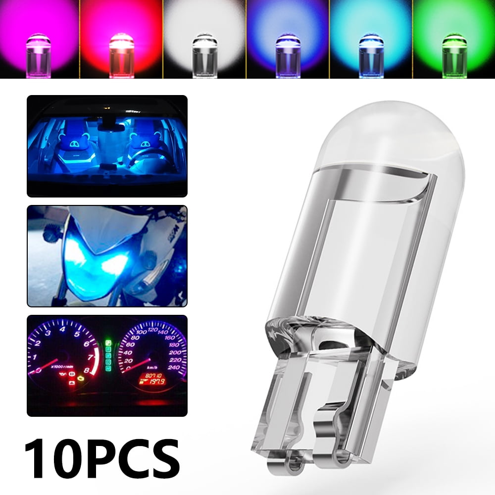 KOYA 10pc Car T5 B8.5D 5050 1 SMD 5 Colors Available C5W Side Interior LED Light Lamp Bulb For Instrument Indicator Light,Side Light,Air Conditioning Lamp