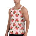 thumbnail image 2 of Fotbe Hand Drawn Watermelon Pattern Men's Quick Dry Workout Tank Top Gym Muscle Tee Fitness Bodybuilding Sleeveless T Shirt Breathable Workout Shirt-3X-Large, 2 of 9