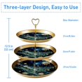 thumbnail image 3 of Starry Plants Plastic Discs Iron Pillar Earring Holder Stand for Dessert Table 32CM Height with 21CM 24CM 27CM Plates, 3 of 6