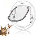 thumbnail image 3 of Dosaele Rond Shpe pour Porte de Chat Transparent pour Porte de Chat pour Porte en Verre 4 Méthodes de Verrouillage Facile à Installer Porte Trou pour Chiot, 3 of 15