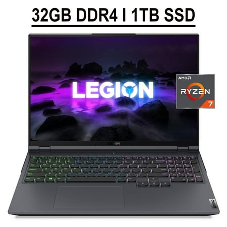 Lenovo Legion 5 Pro 16 Gaming Laptop 16" WQXGA 2K IPS 165Hz 500nits Display AMD Octa-Core Ryzen 7 5800H 32GB DDR4 1TB SSD GeForce RTX 3070 8GB RGB Backlit Keyboard HDMI USB-C Nahimic Win11 Grey