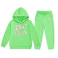 thumbnail image 3 of WOYY Big Girls Outfits Bow Print Hoodie Sweatpants Sweatsuit, Sizes 8-9, 3 of 3