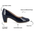 thumbnail image 6 of Journee Womens Luu Comfort Insole Round Toe Low Block Heel Pumps, Widths Available, 6 of 10
