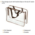 thumbnail image 5 of Uxcell L Size Clear Toiletry Bag Makeup Cosmetic Pouch with Zipper Handle, Brown, 5 of 6