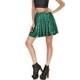 thumbnail image 2 of SWSMCLT Women's Fish Scale Outfits Billowy Skirt Above Knee Bunched Elastic Band Halloween Comfy Cool Casual Mermaid Green 16, 2 of 5