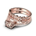 thumbnail image 4 of Dazzling Minimal Art Deco 2.50 Carat Oval Cut Morganite And Diamond Moissanite Unique Engagement Ring, Wedding Ring, Two Matching Band in 925 Sterling Silver With 18k Rose Gold Plating Gift For Woman, 4 of 4