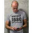 thumbnail image 2 of Vintage Since 1980 Men T-Shirt, Male XX-Large, 2 of 4