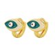 thumbnail image 3 of Mini pendientes Huggies de esmalte con forma de ojo malvado para adolescentes, delicados, chapados en oro de 18 quilates, color blanco, 3 of 3