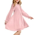 thumbnail image 3 of Uccdo 4-13T Girls Casual Chiffon Long Sleeve A-line Dress, Teens Girl Square Neck Tulle Ruffle Midi Dresses Princess Party Dress, 3 of 4