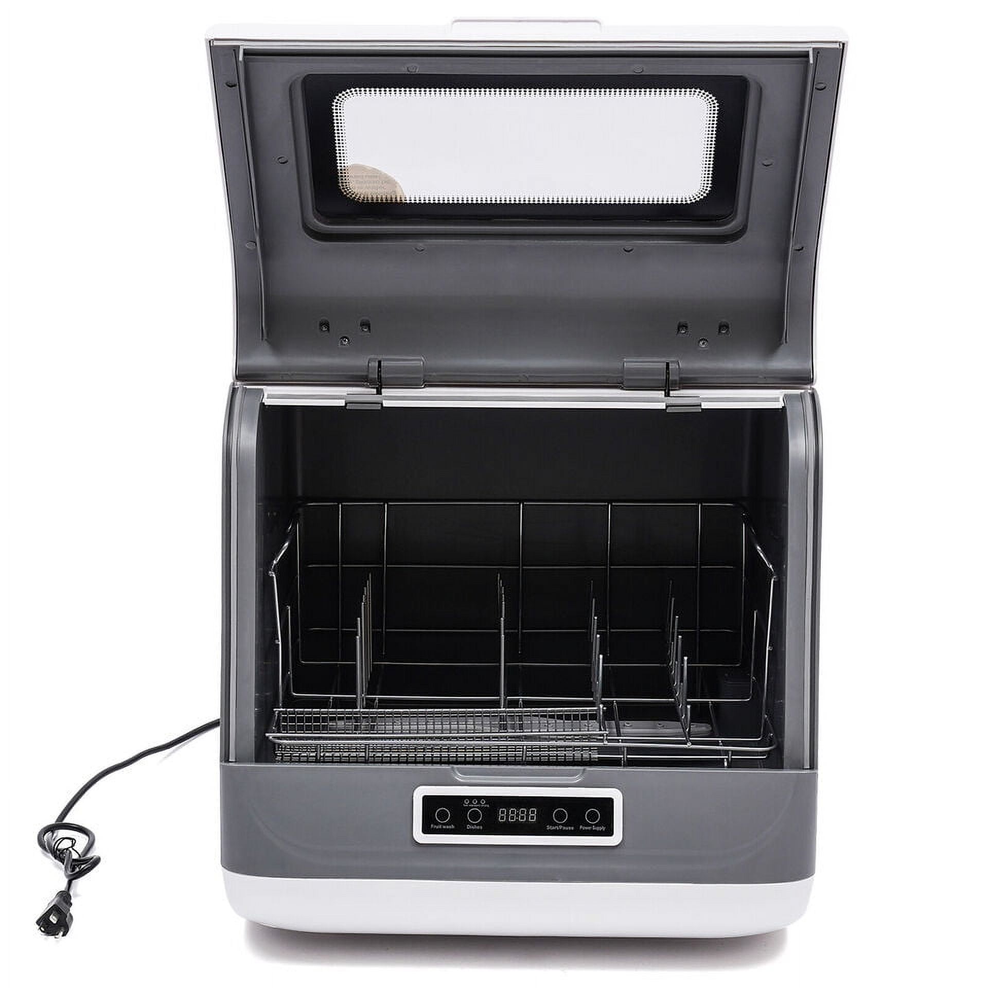 Portable Dishwasher Countertop, Compact Dishwasher W/75°C Air-Dry Function, 3 Washing Programs Mini Dish Washer for Apartments