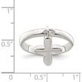 thumbnail image 3 of Sterling Silver Solid Cross Dangle Ring (Size 6) Made In India qr963-6, 3 of 5